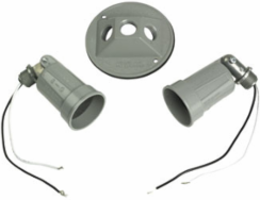 Weatherproof Outdoor Lampholder Kit, Fits 1/2 Inch Outlet, Gray