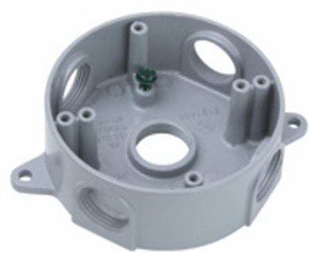 Weatherproof Round Die-Cast Aluminum Box 4 Inch, Gray, 16.1 Cu.In.