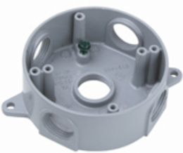 Weatherproof Round Die-Cast Aluminum Box 4 Inch, Gray, 16.1 Cu.In.