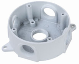 Weatherproof Round Die-Cast Aluminum Box 4 Inch, 5 Hole, 16.1 Cu.In.