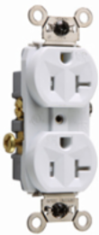 20A 125V Weather-Resistant Duplex Receptacle, 1.322 Inch Width, White
