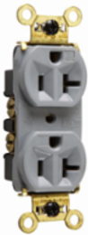 Weather-Resistant Heavy Duty Receptacle, 20A 125V, Gray, 2.635 Inch Height