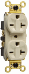 Weather-Resistant 20A 250V Heavy-Duty Receptacle, 1.322 Inch Width, Ivory