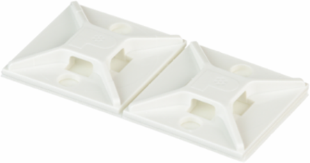 ABM2S-A-C Cable Tie Mount, White, ABS, Rubber Adh., 1x1", PK100