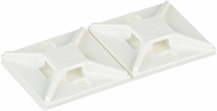 ABM2S-A-C Cable Tie Mount, White, ABS, Rubber Adh., 1x1", PK100