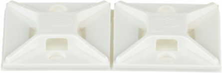 ABM2S-A-C Cable Tie Mount, White, ABS, Rubber Adh., 1x1", PK100