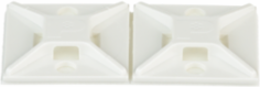 ABM2S-A-C Cable Tie Mount, White, ABS, Rubber Adh., 1x1", PK100