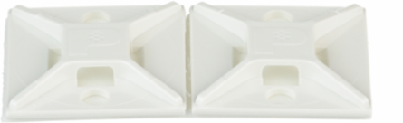 ABM2S-A-D Cable Tie Mount, White, ABS, Rubber Adh., 1x1", PK500