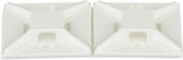 ABM2S-A-D Cable Tie Mount, White, ABS, Rubber Adh., 1x1", PK500
