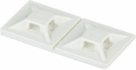 ABMM-A-C Cable Tie Mount, White, ABS, Rubber Adh., 0.75x0.75", PK100