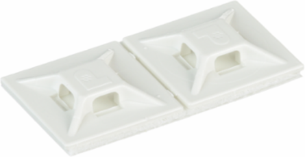 ABMM-A-C Cable Tie Mount, White, ABS, Rubber Adh., 0.75x0.75", PK100