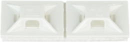 ABMM-A-C Cable Tie Mount, White, ABS, Rubber Adh., 0.75x0.75", PK100