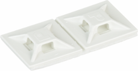 ABMM-A-D Cable Tie Mount, White, ABS, Rubber Adh., 0.75x0.75", PK500