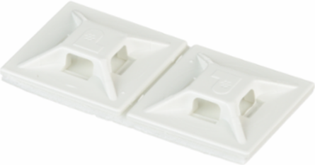 ABMM-A-D Cable Tie Mount, White, ABS, Rubber Adh., 0.75x0.75", PK500