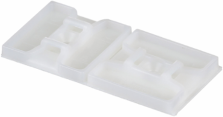 ABMS-A-C Cable Tie Mount, Natural, PA 6.6, Rubber Adh., 1.13x1.13", PK100
