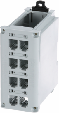 Mini-Com® 8-port DIN Rail Shielded Patch Panel