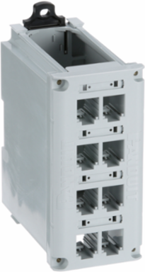 Mini-Com® 8-port DIN Rail Shielded Patch Panel