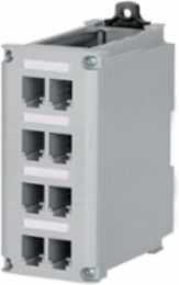 Mini-Com® 8-port DIN Rail Shielded Patch Panel