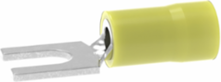 StrongHold™ EV10-10FB-Q Loose Piece Forks, Yellow, Vinyl, 1/5" Stud, 12-10 AWG