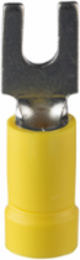 StrongHold™ EV10-6FB-Q Loose Piece Forks, Yellow, Vinyl, 1/8" Stud, 12-10 AWG