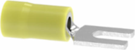 StrongHold™ EV10-8FB-Q Loose Piece Forks, Yellow, Vinyl, 4/25" Stud, 12-10 AWG