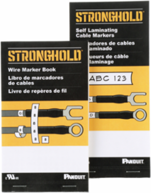 StrongHold™ PCMB-1 Pre-Printed Wire Marker Book, 1, Vinyl Cloth, White, Black