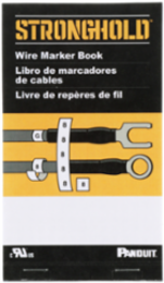 StrongHold™ PCMB-1 Pre-Printed Wire Marker Book, 1, Vinyl Cloth, White, Black