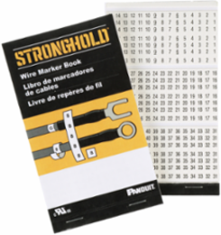 StrongHold™ PCMB-14 Pre-Printed Wire Marker Book, 14, Vinyl Cloth, White, Black