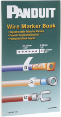 StrongHold™ PCMB-2 Pre-Printed Wire Marker Book, 2, Vinyl Cloth, White, Black