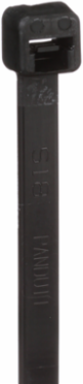 Cable Tie, Black, UV PA6.6, 7.4"L (188 mm), 50lb, PK100