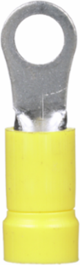 Pan-Term® PV10-10R-L Ring Terminal, Yellow, Vinyl, 10-12 AWG, #10 Stud, PK50