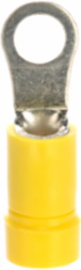 Pan-Term® PV10-10R-L Ring Terminal, Yellow, Vinyl, 10-12 AWG, #10 Stud, PK50