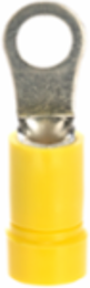 Pan-Term® PV10-10R-L Ring Terminal, Yellow, Vinyl, 10-12 AWG, #10 Stud, PK50