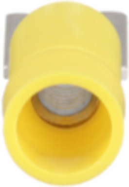 Pan-Term® PV10-6F-L Fork Terminal, Yellow, Vinyl, 10-14 AWG, #6 Stud, PK50