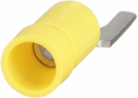 Pan-Term® PV10-6F-L Fork Terminal, Yellow, Vinyl, 10-14 AWG, #6 Stud, PK50