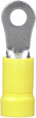 Pan-Term® PV10-6R-D Ring Terminal, Yellow, Vinyl, 10-12 AWG, #6 Stud, PK500