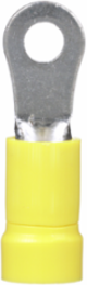 Pan-Term® PV10-6R-D Ring Terminal, Yellow, Vinyl, 10-12 AWG, #6 Stud, PK500
