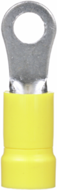 Pan-Term® PV10-8R-L Ring Terminal, Yellow, Vinyl, 10-12 AWG, PK50