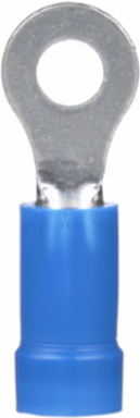 Pan-Term® PV14-6R-C Ring Terminal, Blue, Vinyl, 14-16 AWG, #6 Stud, PK100