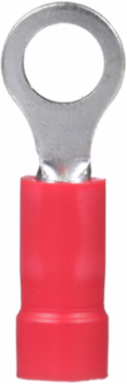 Pan-Term® PV18-10R-CY Ring Terminal, Red, Vinyl, 16-22 AWG, #10 Stud, PK100