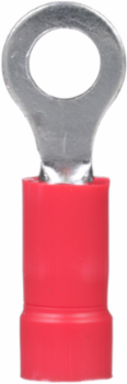 Pan-Term® PV18-8R-MY Ring Terminal, Red, Vinyl, 18-22 AWG, #8 Stud, PK1000