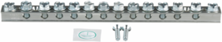 StructuredGround™ UGB2/0-414-12 Universal Grd Bar, Silver, Copper, Tin-Plated