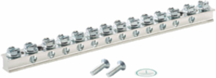 StructuredGround™ UGB2/0-414-12 Universal Grd Bar, Silver, Copper, Tin-Plated