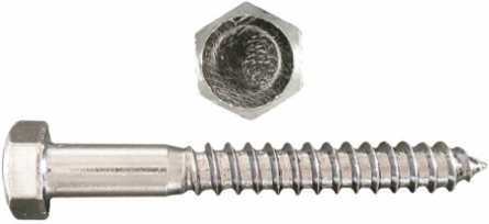 3/8 Inch x 1-1/2 Inch Hex Head Lag Bolt, Zinc Plated, Carbon Steel, 100 Pieces
