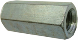 3/8 Inch-16 Hex Coupling Nut, Full Thread, Zinc Plated, Pack of 25