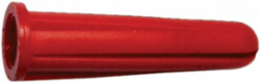 No. 8-10 x 7/8 Inch Red Plastic Conical Wall Anchor, Pack of 100