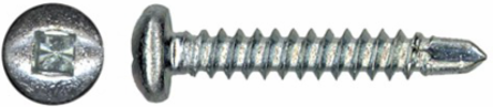 10 x 1-1/2 Inch Pan Head Square Socket Self-Drilling Screw, Zinc Plated, Carbon Steel, 400 Pieces
