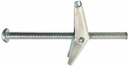 1/8 Inch x 3 Inch Round Head Square/Slotted Toggle Bolts - Zinc Plated Carbon Steel, 50 Pack
