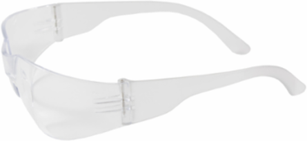 Rimless Safety Glasses with Clear Temple, Clear Lens and Anti-Scratch / Anti-Fog Coating, Clear, OS