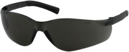 Rimless Safety Glasses with Dark Gray Temple, Gray Lens and Anti-Scratch / Anti-Fog Coating, Dark Gray, OS